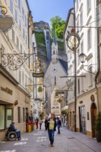 Getreidegasse in the historic city centre, Salzburg, Salzachtal, Land Salzburg, Austria