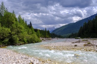 River Boite, near Cortina d'Ampezzo, Dolomites, Trentino, Italy