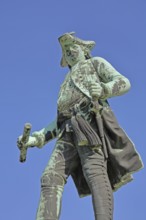 Monument to Prince and Field Marshal Leopold I, inscription, marshal, general, uniform, scroll,