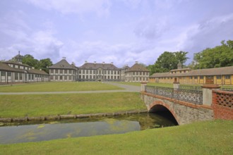 Baroque castle, brook, bridge, Oranienbaum, Dessau-Wörlitz Garden Kingdom, Oranienbaum-Wörlitz,