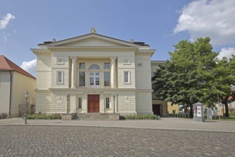 Neoclassical Carl-Maria-Von-Weber Theatre, Opera House, Schlossstraße, Bernburg, Saxony-Anhalt,