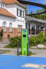 Green charging station for electromobility at the former harbour station in the city harbour of