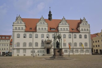 Old Town Hall with Luther Monument, Martin Luther, monument, Renaissance, market square, Luther