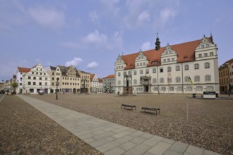 Old town hall on the market square, Renaissance, Luther city Wittenberg, Fläming, Saxony-Anhalt,