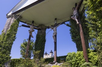 Way of the Cross to the Maria Plain pilgrimage church, baroque church, Bergheim near Salzburg,