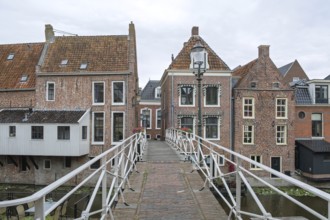 Vrouwenbrug, woman's bridge over the Damsterdiep, Appingedam, province of Groningen, Netherlands