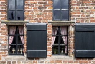 Georgian bar window in brick façade, Province of Groningen, Netherlands