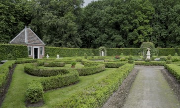 Garden of the Menkemaborg in Uithuizen, province of Groningen, Netherlands