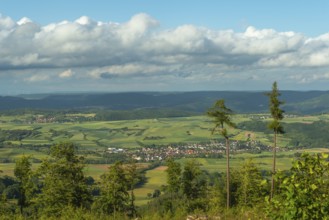 GEO nature park Park Frau Holle Land am Meissner, view from the coal road into the Berka valley,