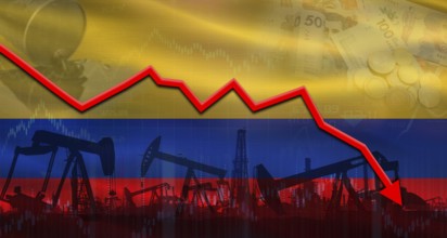 Fall oil price with flag of Portugal on economic chart. Petrol crisis with Portugal flag on