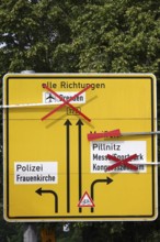 Closure due to partially collapsed Carola Bridge Dresden, Saxony, Germany