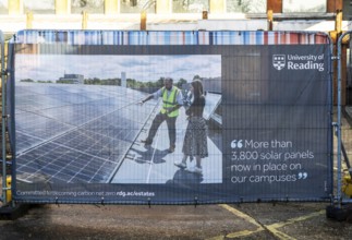 Solar panels on campus, Whiteknights Campus, University of Reading, Reading, Berkshire, England, UK