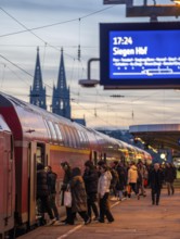 Regional train at Cologne-Messe/Deutz station, 2nd largest train station in Cologne, transfer