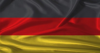 National flag of Germany with cloth texture. Germany flag with realistic texture background