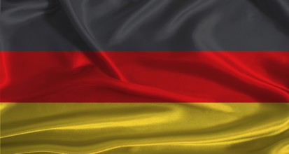 Germany flag with cloth textured background. National flag of Germany with realistic texture