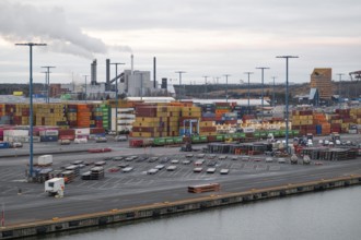 Port facility, container loading, Helsinki, Finland