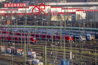 DB Regio parking facility in Cologne Deutzerfeld, where S-Bahn and Regiobahnen are waiting to be