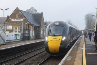 Great Western Railway GWR British Rail Class 800 Intercity Express Train locomotive, Pewsey railway