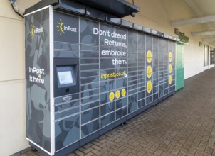 InPost parcel delivery and returns lockers Chippenham, Wiltshire, England, UK