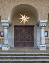 Gate at the New Apostolic Church in Berlin Tegel, Berlin, Germany