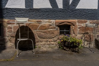 Detailed photo, half-timbered house in the old town of Büdingen, Hesse, Germany