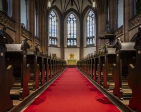 Protestant Epiphany Church on Sachsenhäuser Ufer, neo-Gothic church of the late 19th century,