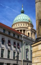 View of the dome of St. Nicholas Church, classicist church with view, Alter Markt, Potsdam,
