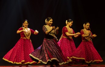 Artists perform a classical dance during a cultural evening program at Shilpgram Mohotsav 2026 in