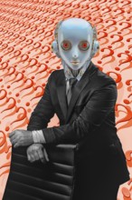 Icon photo, human robot, questionable cyber future, security DNA transfer, ethos and robots,