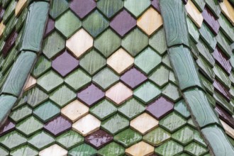 Green and purple glazed roof tiles, Protestant Seminary, Blaubeuren, Swabian Jura,