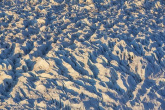 Aerial view of Ice sheet in Greenland, Arctic landscape, frozen wilderness, glaciers and