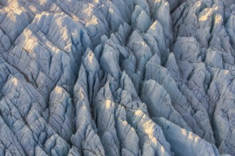 Aerial view of Ice sheet in Greenland, Arctic landscape, frozen wilderness, glaciers and