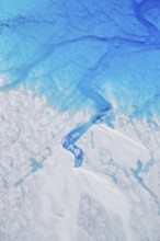 Aerial view of surface lakes (glacial/proglacial lakes) and Glacial rivers, climate change, global