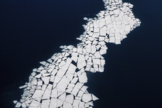 Aerial view of melting icepack in the East Greenland, Greenland (Kalaallit Nunaat), Arctic Ocean,