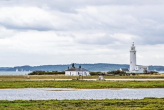Hurst Point Lighthouse and Hurst Castle, Hurst Spit, Milford on Sea, Lymington, Hampshire, UK