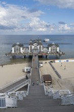 Stairway to pier and restaurant, Sellin, Baltic resort, Rügen island, Mecklenburg-Western