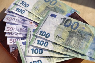 Banknotes, five hundred, one hundred, cash, means of payment, expensive, euro, finances, Germany