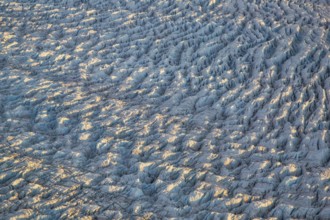 Aerial view of Ice sheet in Greenland, Arctic landscape, frozen wilderness, glaciers and