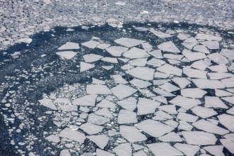 Aerial view of melting icepack in the East Greenland, Greenland (Kalaallit Nunaat), Arctic Ocean,