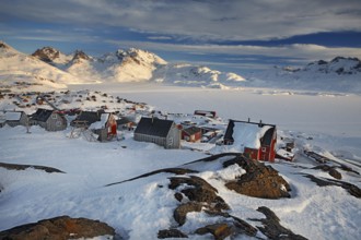 Sunrise at Tasiilaq (Angmagsalik in Inuit) a small village located on Ammassalik Island in the