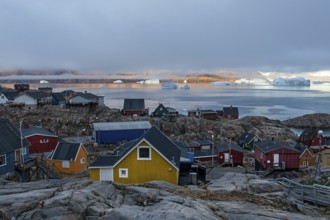 Village of Uummannaq, located on Uummannaq Island in the Uummannaq Fjord, northwestern Greenland,