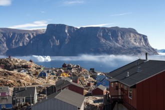 Village of Uummannaq, located on Uummannaq Island in the Uummannaq Fjord, northwestern Greenland,