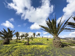 Ermita de las Nieves chapel on the hiking trail from Peñas del Chache to Caltea de Famara, Caleta