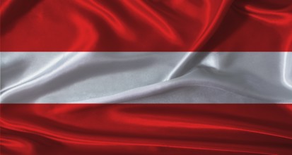 National flag of Austria with cloth texture. Austria flag with realistic texture background