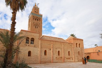 Koutoubia mosque with minaret, landmark of Marrakech, historic old town, Medina, UNESCO World