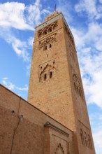 Minaret of the Koutoubia Mosque, landmark of Marrakech, historic old town, Medina, UNESCO World