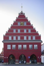 Historic Town Hall on the Market Square of the Hanseatic City of Greifswald, Mecklenburg-Western