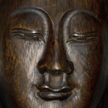 Buddha, portrait, wooden crafts, Buddhism, religion, Bangkok, Thailand, Southeast Asia