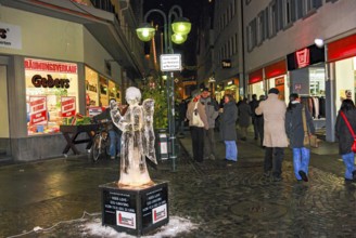 Eisengel, an ice sculpture created during Ice Carving Street Action as part of the long shopping