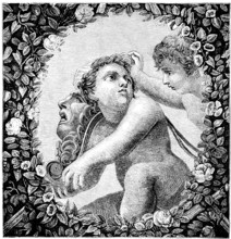 Renaissance painter Antonio Allegri da Correggio (1489-1534) Putto from Correggio's frescoes in St